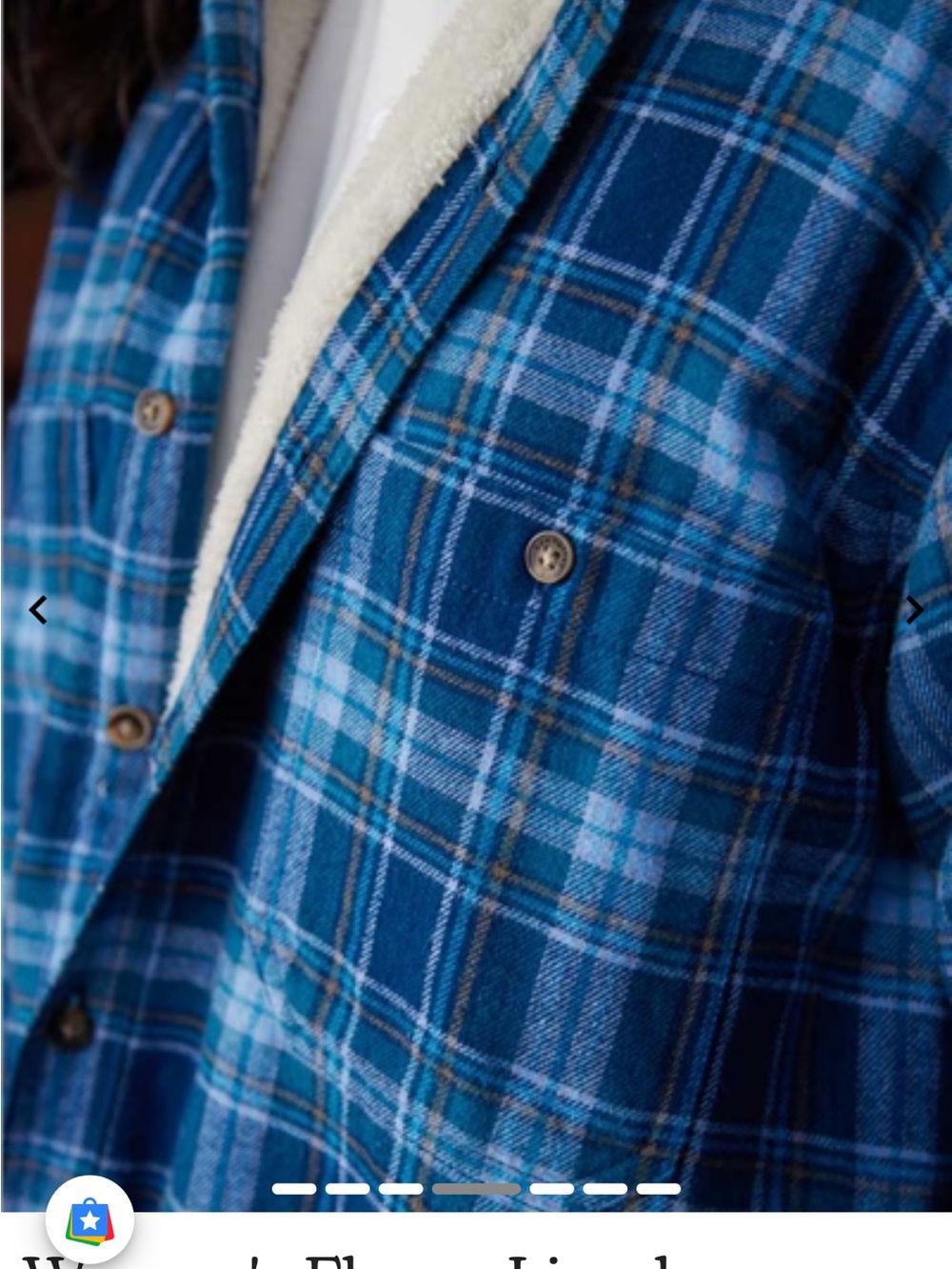 Irish flannel Fleece lined shirt in blue check.